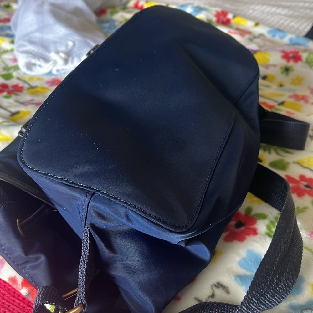 Tory Burch Blue Draw String Backpack - Picture 13 of 13